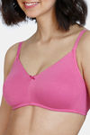 Zivame Beautiful Basics Double Layered Non Wired 3/4th Coverage T-Shirt Bra - Ibis Rose — thumbnail 5